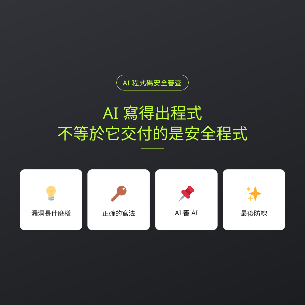 AI 寫得出程式，不等於它交付的是安全程式：文章重點卡