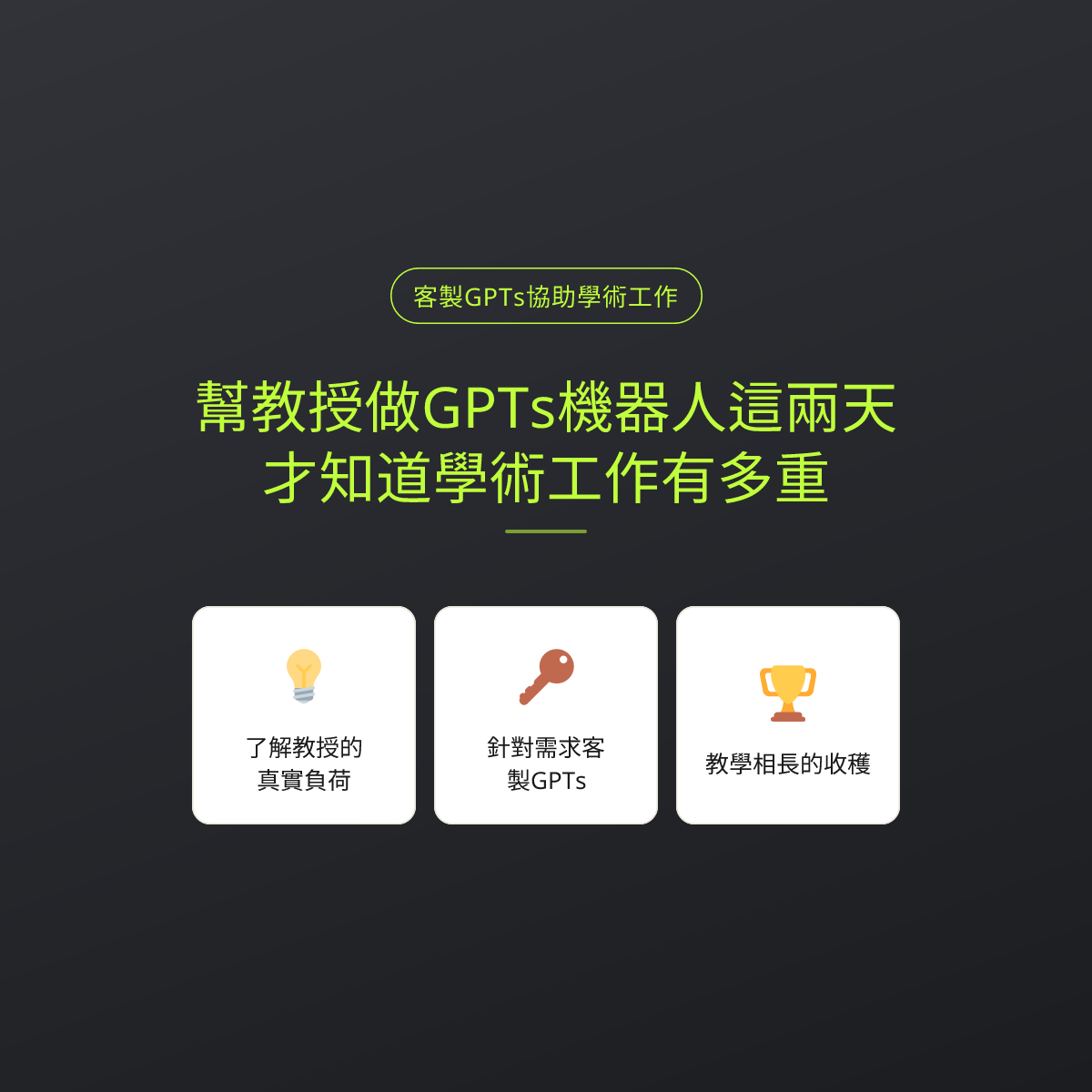 幫教授做GPTs機器人這兩天，才知道學術工作有多重