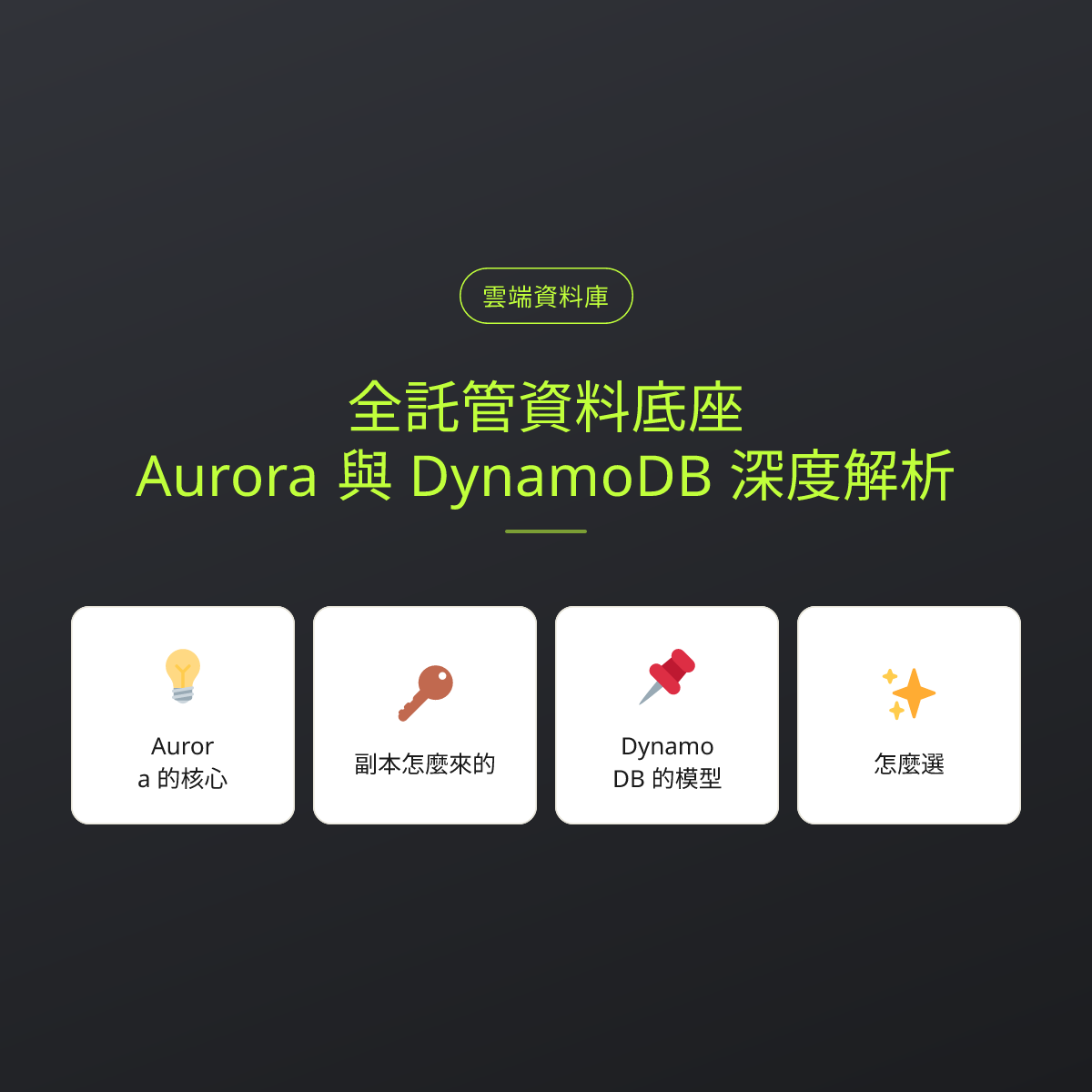 全託管資料底座：Aurora 與 DynamoDB 深度解析：文章重點卡