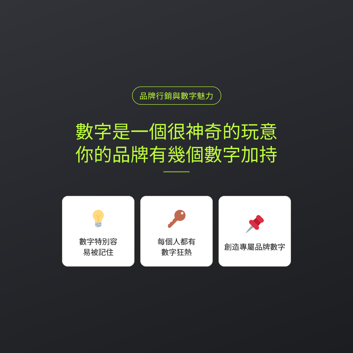 數字是一個很神奇的玩意，你的品牌有幾個數字加持