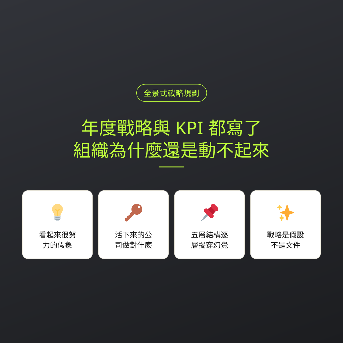 年度戰略與 KPI 都寫了，組織為什麼還是動不起來：文章重點卡