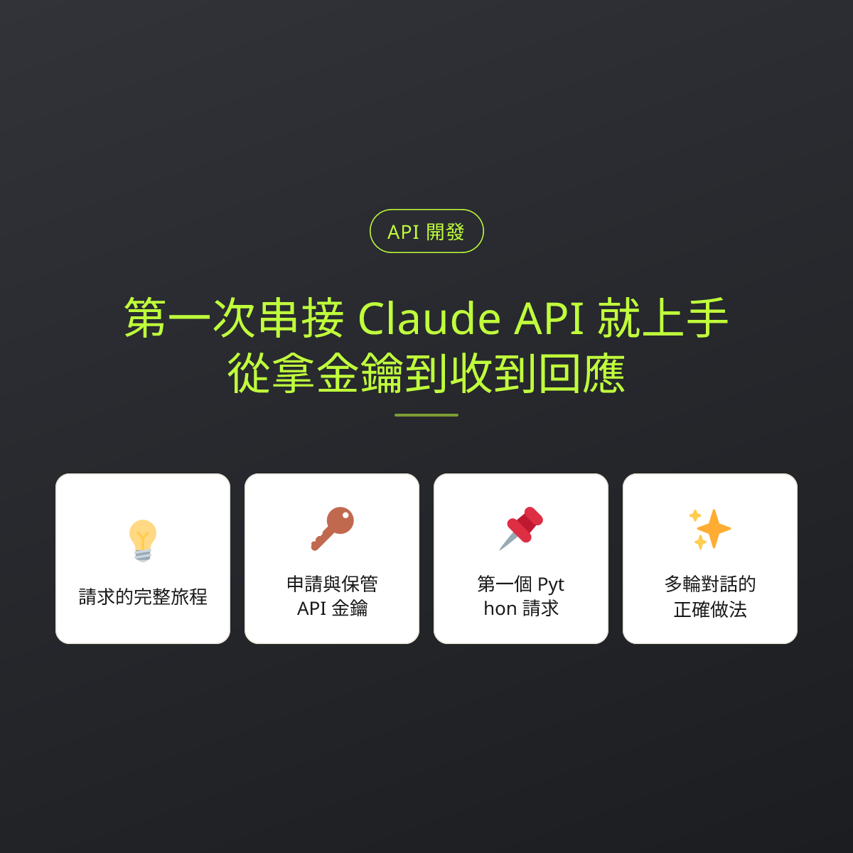 第一次串接 Claude API 就上手：從拿金鑰到收到回應：文章重點卡