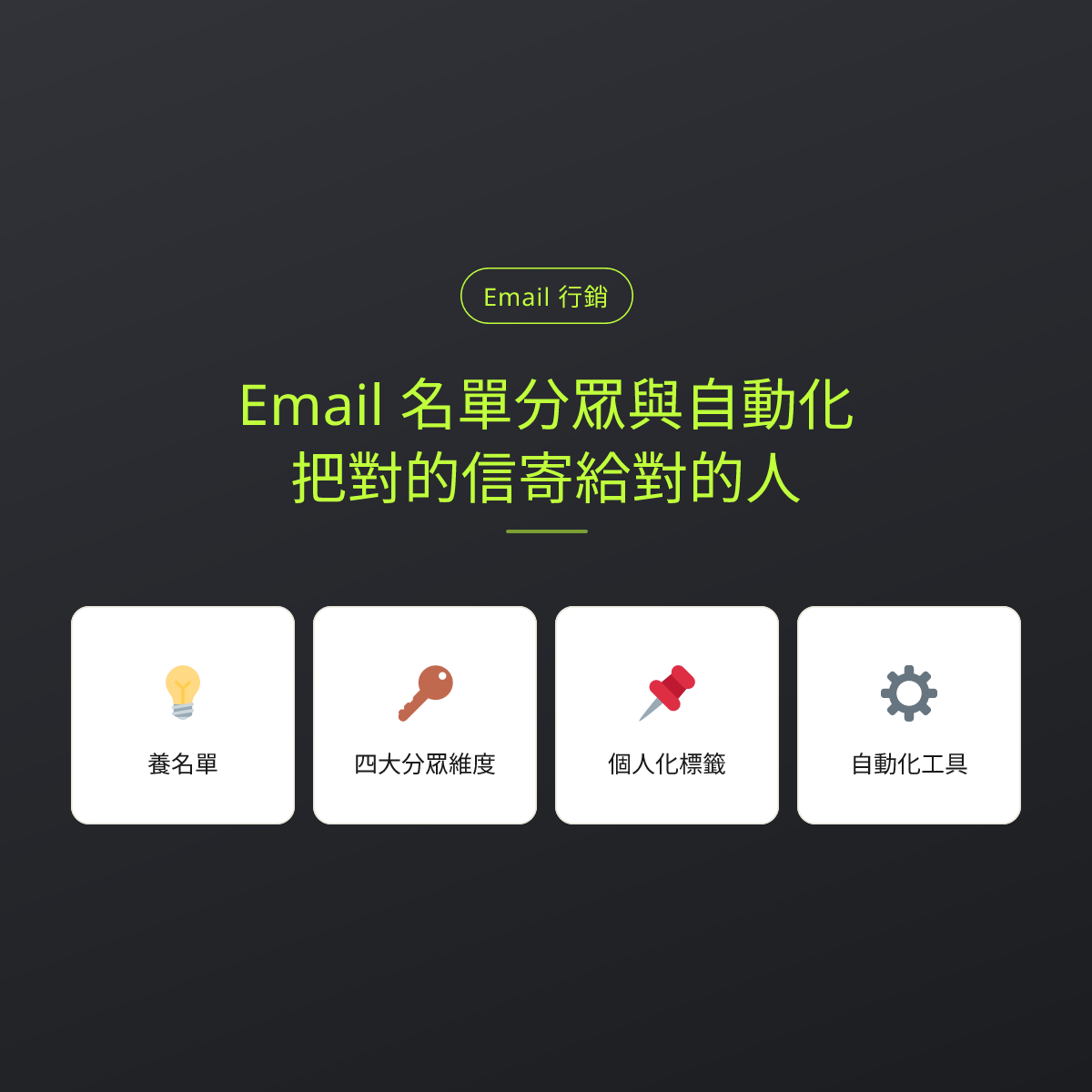 Email 名單分眾與自動化：把對的信寄給對的人：文章重點卡