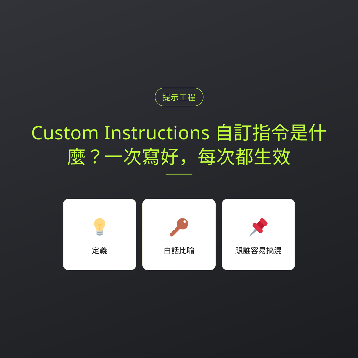 Custom Instructions 自訂指令是什麼？一次寫好，每次都生效：文章重點卡