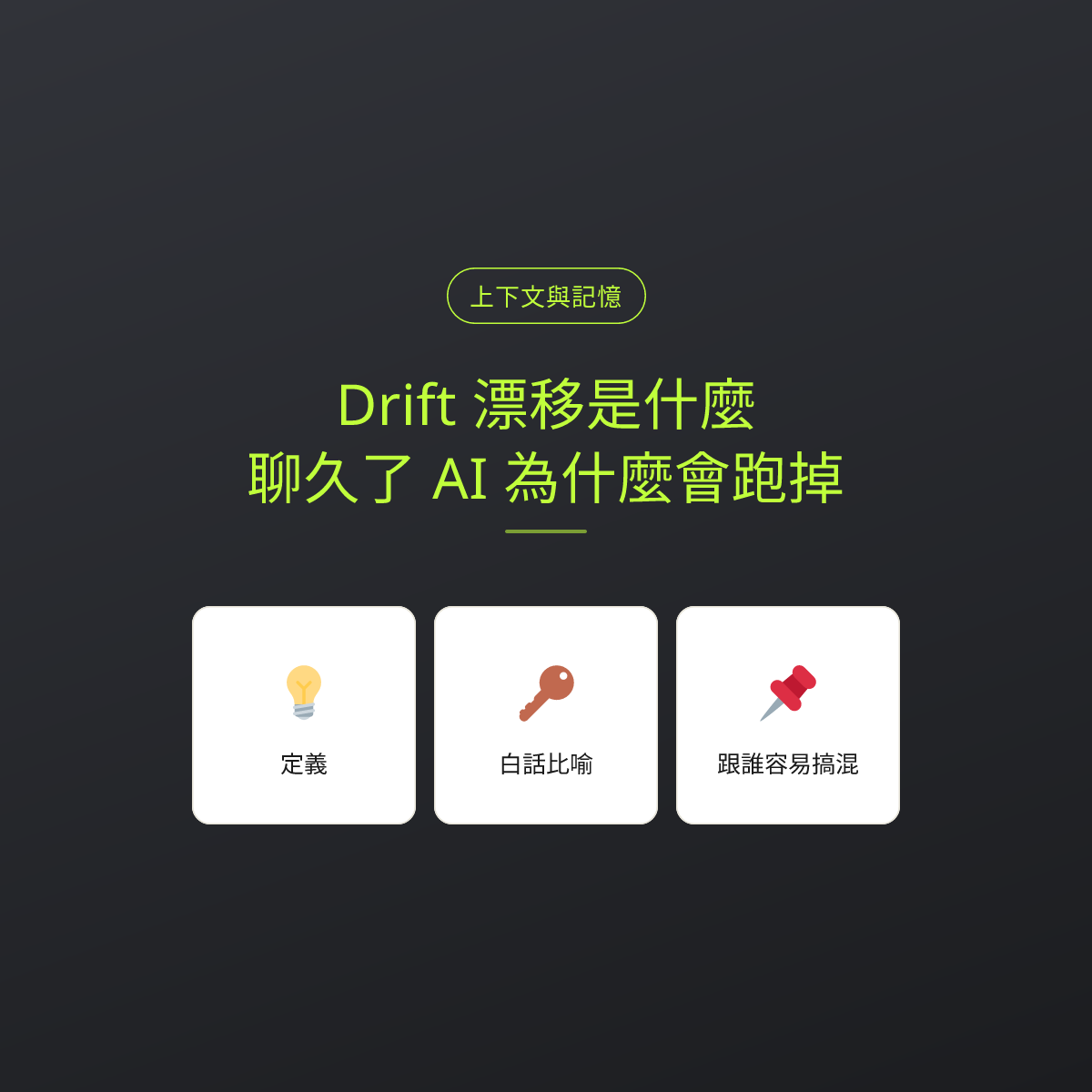 Drift 漂移是什麼？聊久了 AI 為什麼會跑掉：文章重點卡