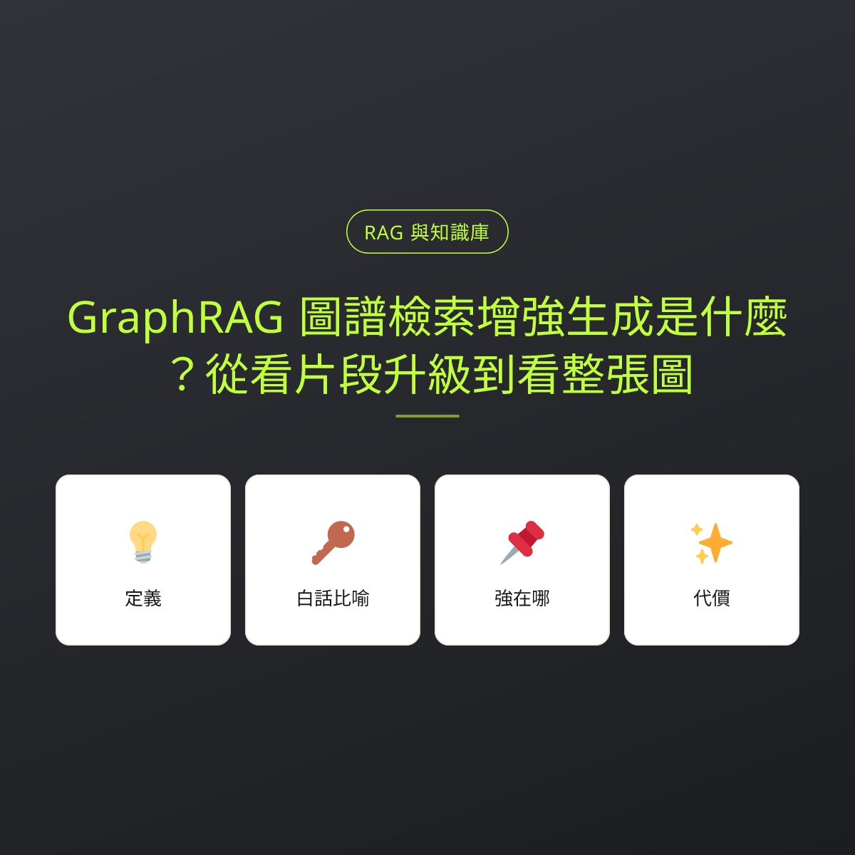 GraphRAG 圖譜檢索增強生成是什麼？從看片段升級到看整張圖：文章重點卡