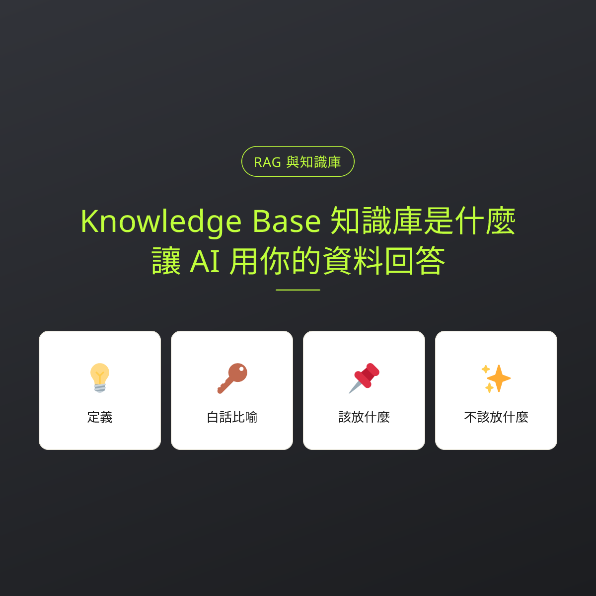 Knowledge Base 知識庫是什麼？讓 AI 用你的資料回答：文章重點卡