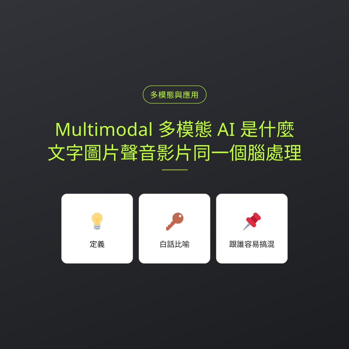 Multimodal 多模態 AI 是什麼？文字圖片聲音影片同一個腦處理：文章重點卡