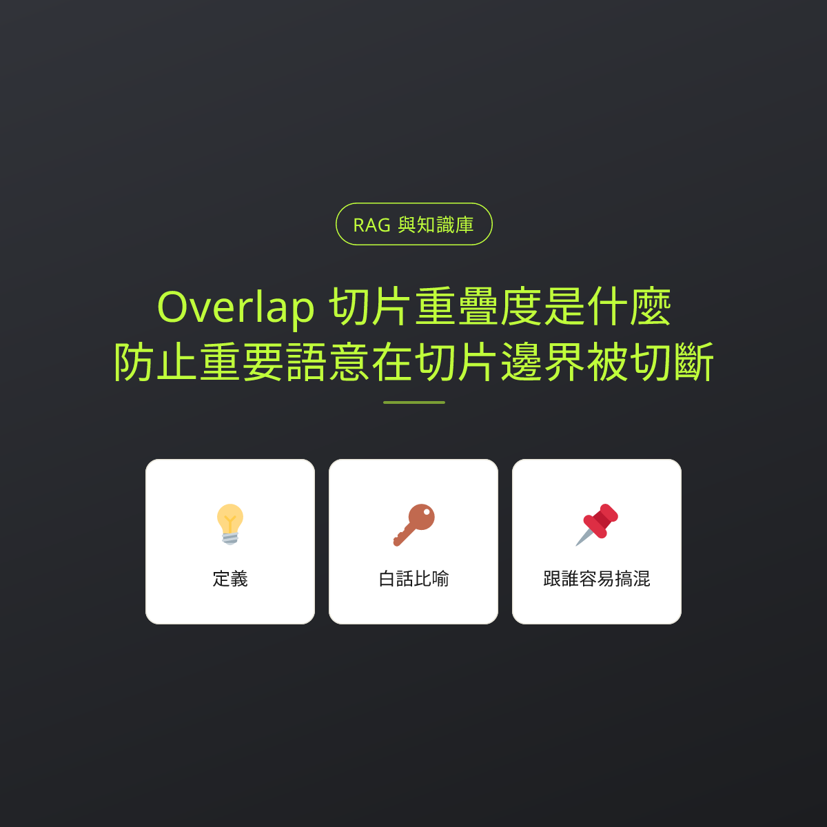 Overlap 切片重疊度是什麼？防止重要語意在切片邊界被切斷：文章重點卡