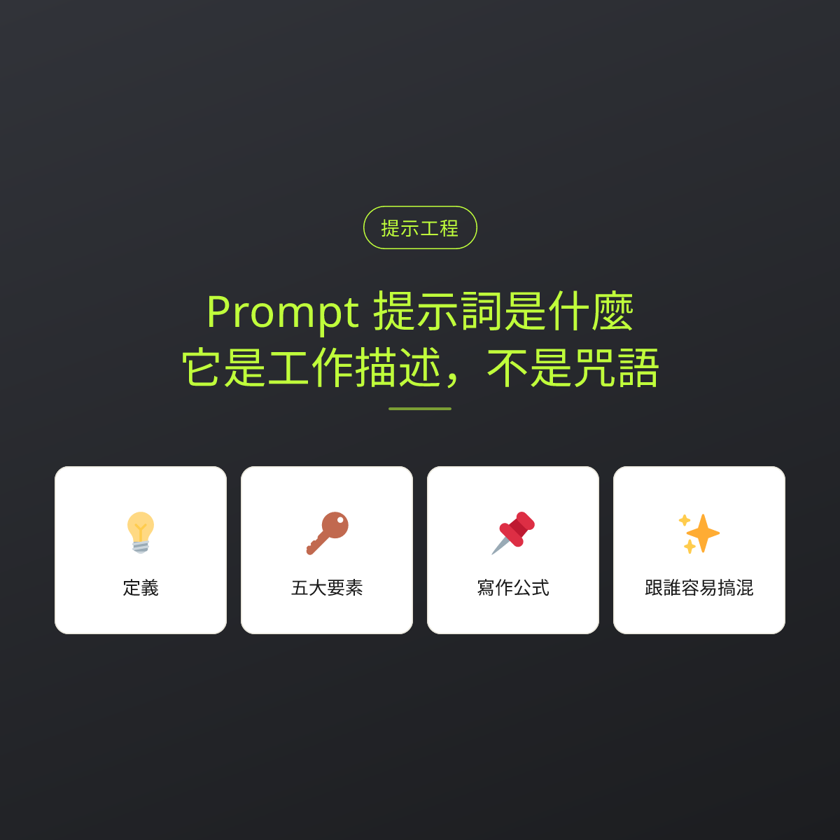 Prompt 提示詞是什麼？它是工作描述，不是咒語：文章重點卡