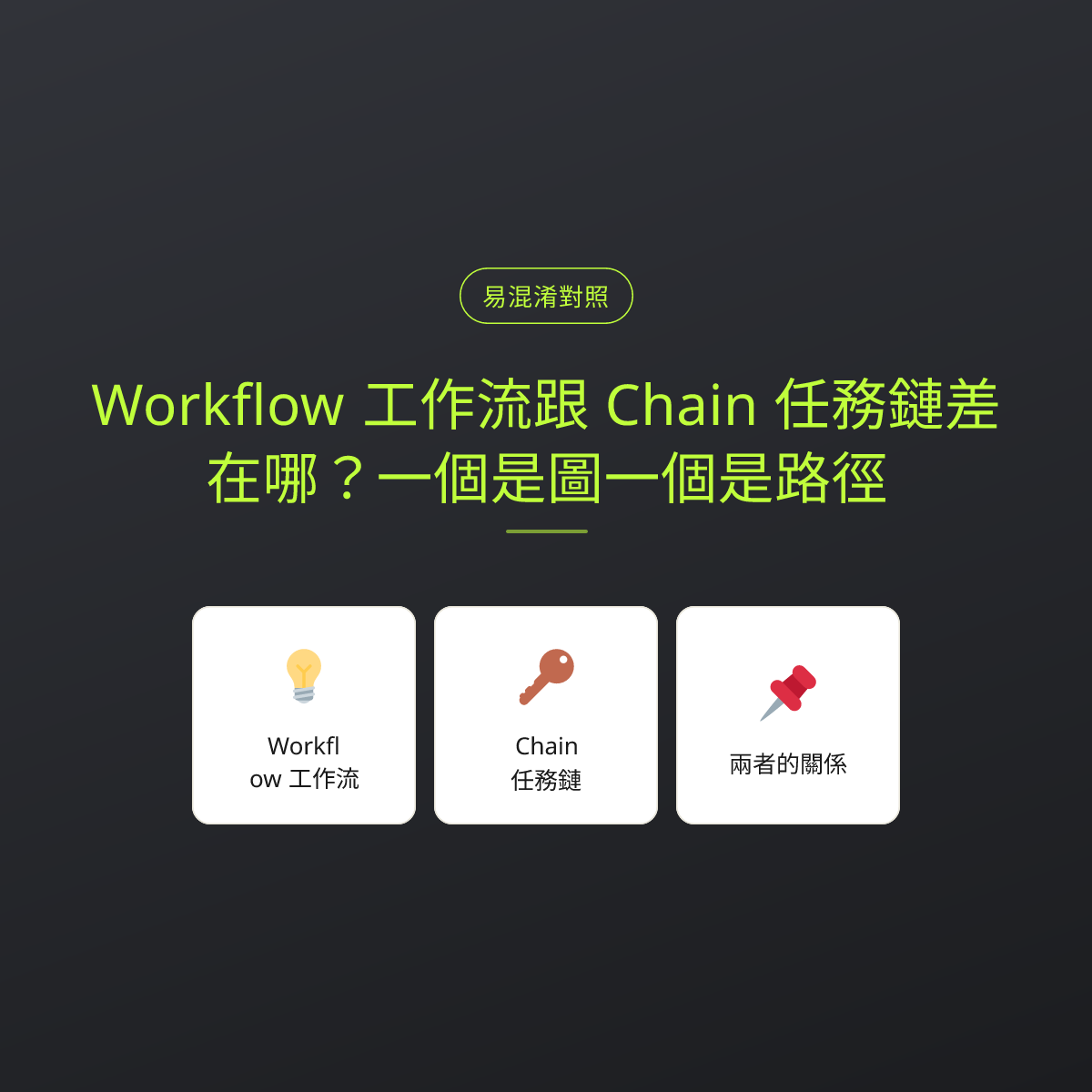 Workflow 工作流跟 Chain 任務鏈差在哪？一個是圖一個是路徑：文章重點卡