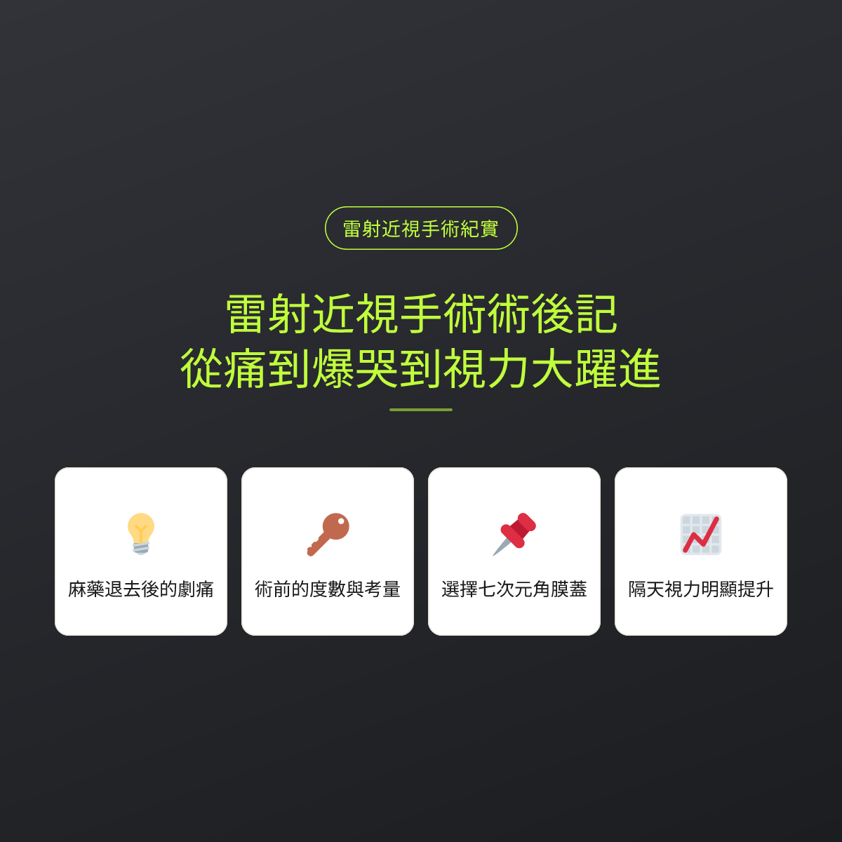 雷射近視手術術後記，從痛到爆哭到視力大躍進