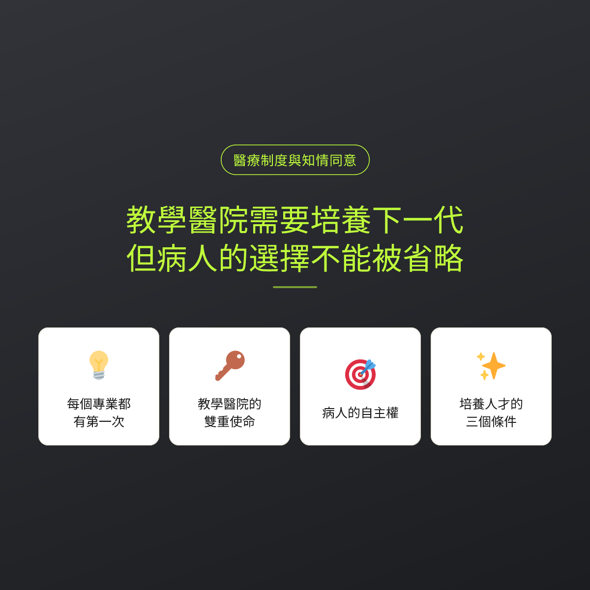 教學醫院需要培養下一代，但病人的選擇不能被省略：文章重點卡
