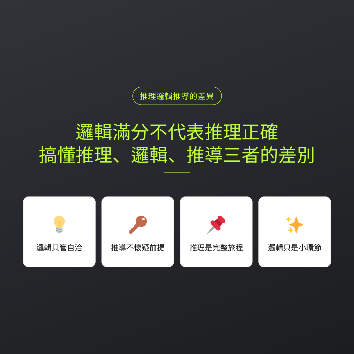 邏輯滿分不代表推理正確：搞懂推理、邏輯、推導三者的差別