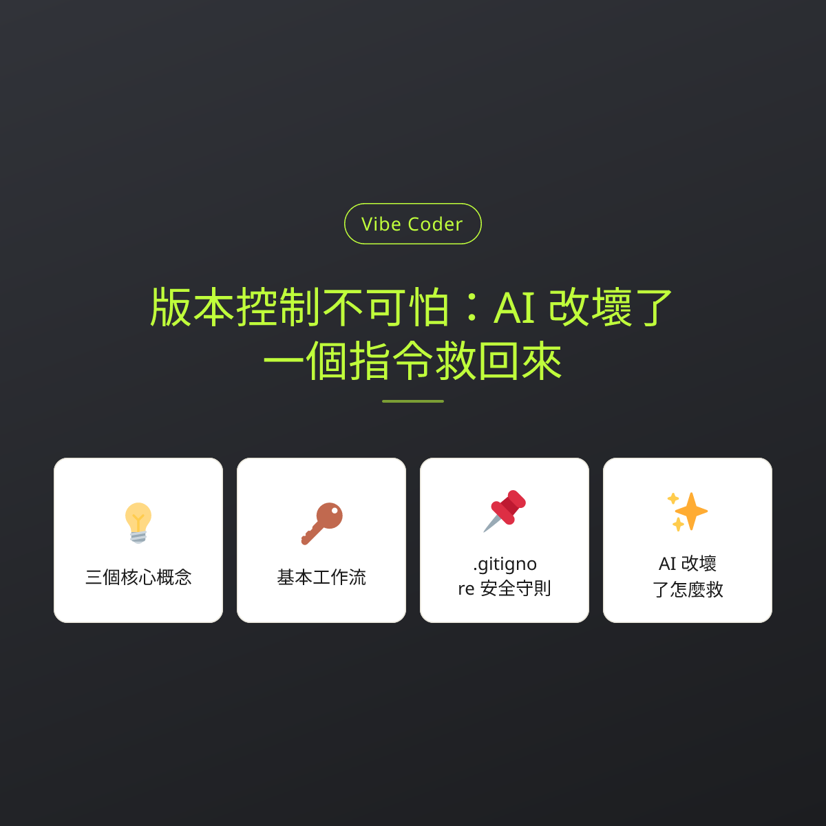 版本控制不可怕：AI 改壞了，一個指令救回來