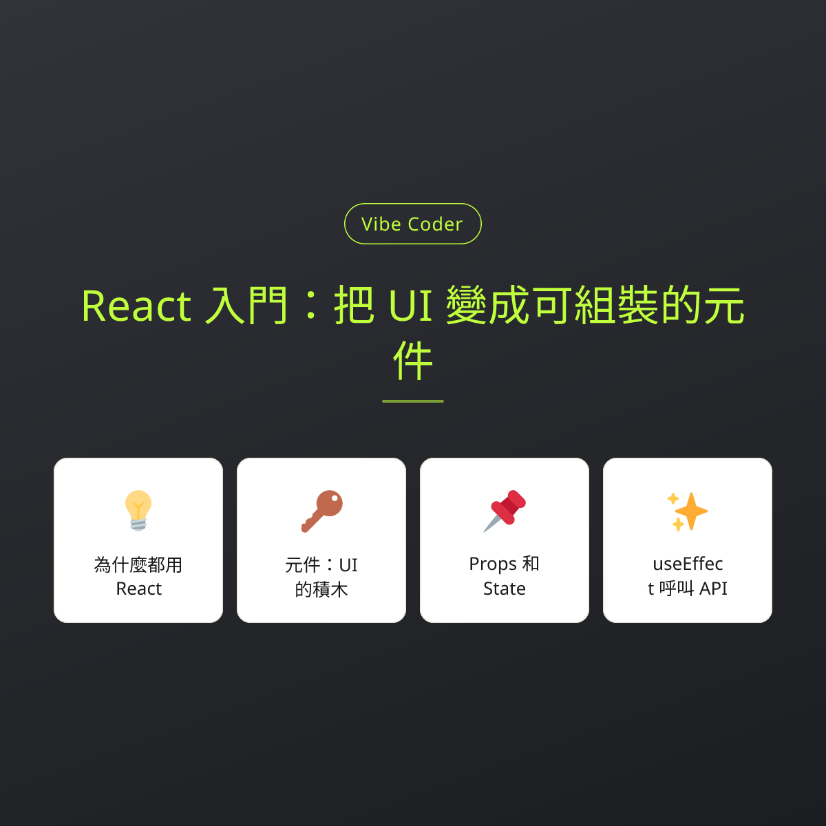 React 入門：把 UI 變成可組裝的元件