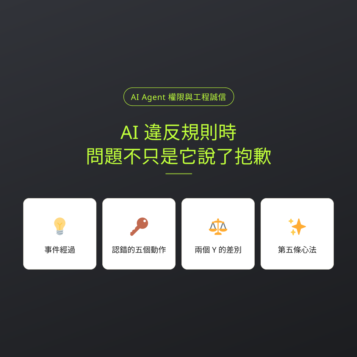 AI 違反規則時，問題不只是它說了抱歉：文章重點卡